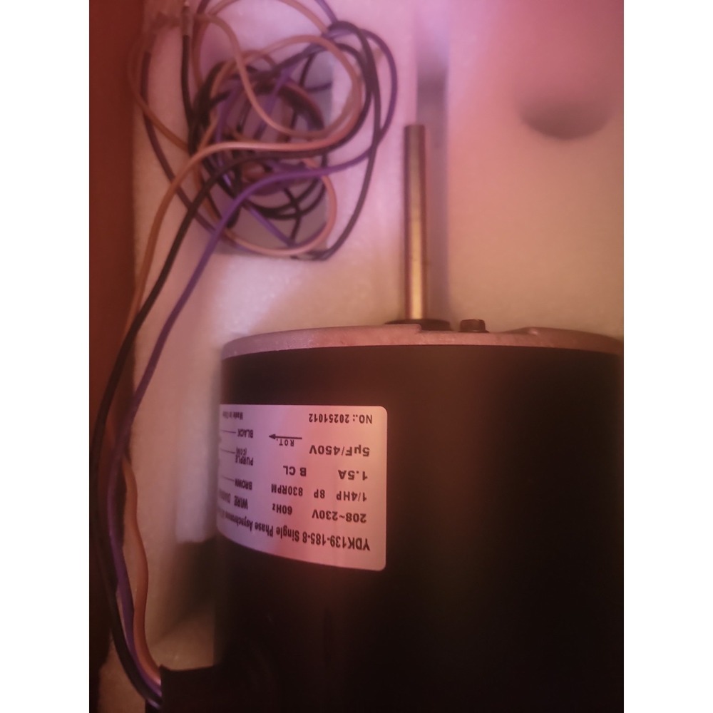YDK 1/4 HP Motor 830 RPM 208-230V 60 Hz 185W 8P‎ 5uF/450V 1 Ph AC YDK139-185-8